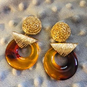1980s Style Tortoise Earrings
